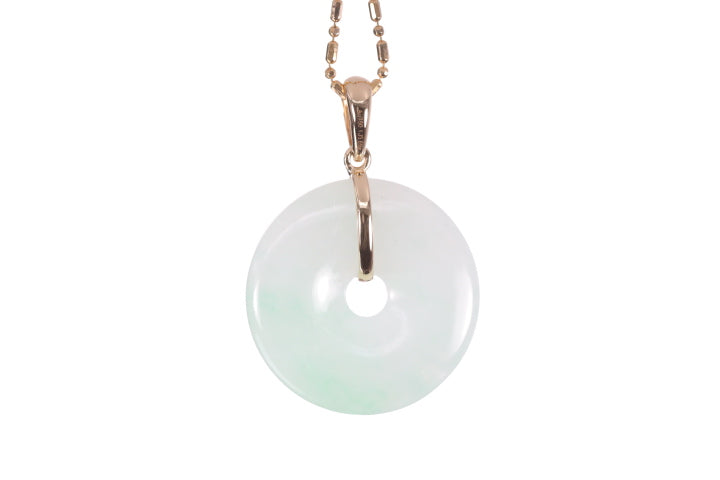 Jadeite Bi Pendant set in 18K yellow gold