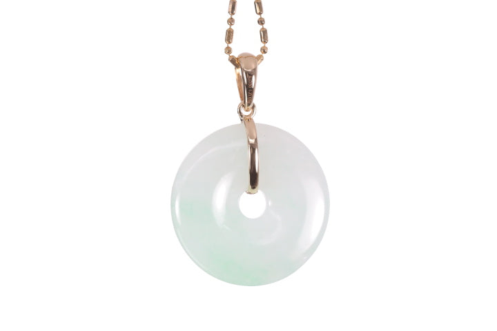 Jadeite Bi Pendant set in 18K yellow gold