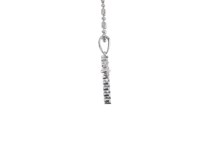 Small Floating Diamond Cross Pendant
