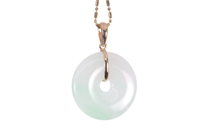 Jadeite Bi Pendant set in 18K yellow gold