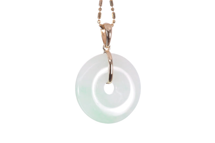 Jadeite Bi Pendant set in 18K yellow gold