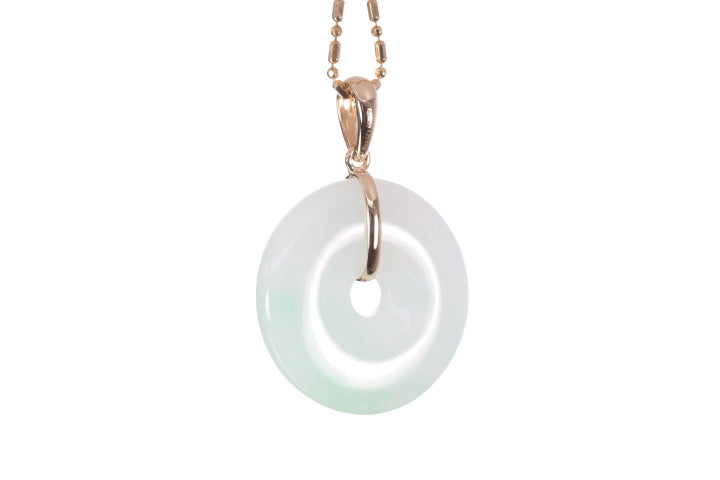 Jadeite Bi Pendant set in 18K yellow gold