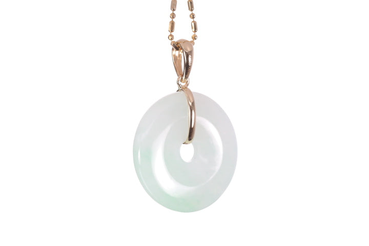Jadeite Bi Pendant set in 18K yellow gold