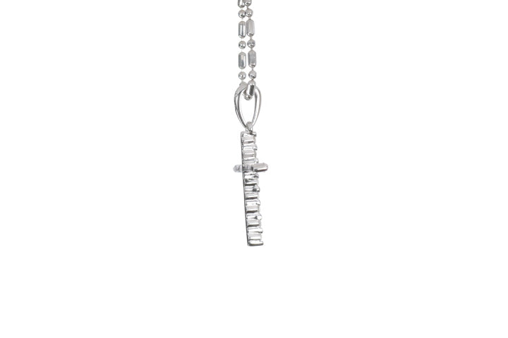 Small Floating Diamond Cross Pendant