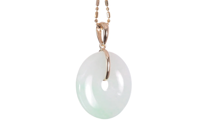 Jadeite Bi Pendant set in 18K yellow gold