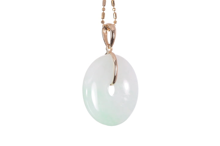 Jadeite Bi Pendant set in 18K yellow gold