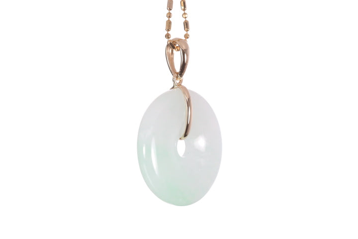Jadeite Bi Pendant set in 18K yellow gold