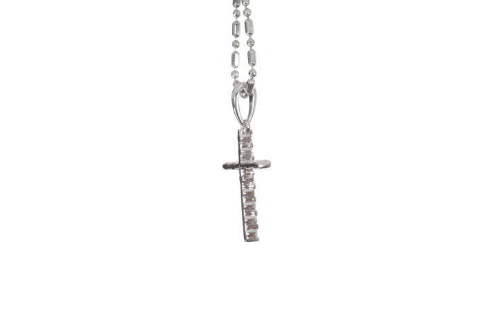 Small Floating Diamond Cross Pendant
