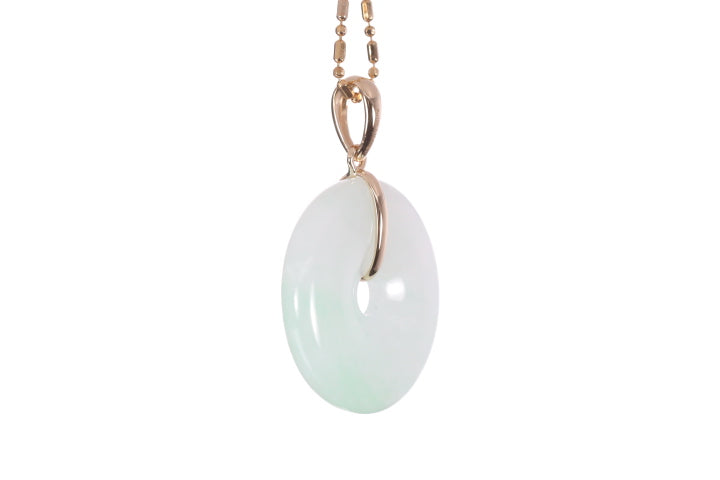 Jadeite Bi Pendant set in 18K yellow gold