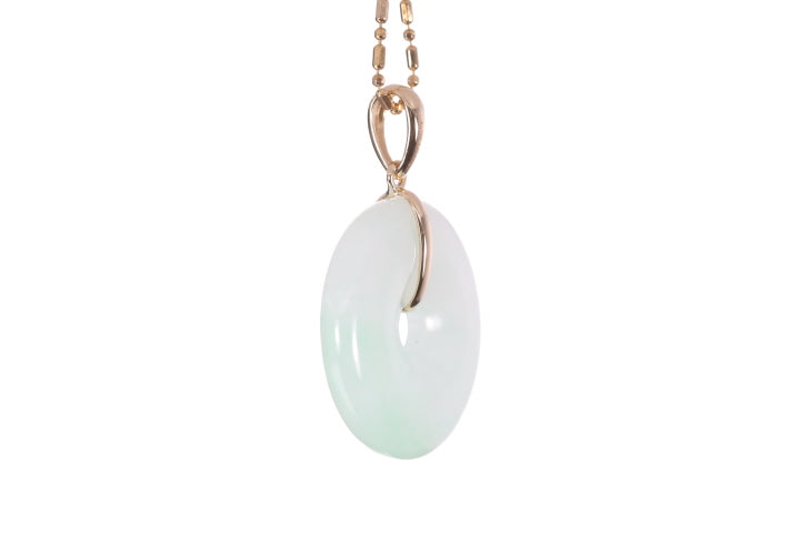 Jadeite Bi Pendant set in 18K yellow gold
