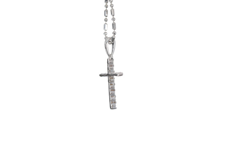 Small Floating Diamond Cross Pendant