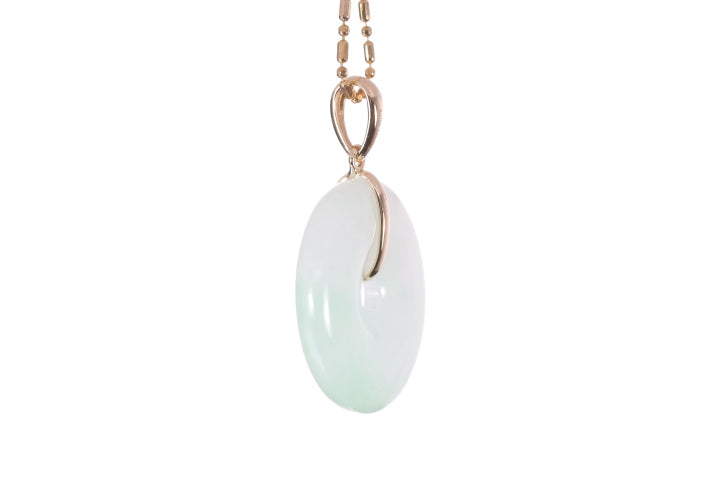 Jadeite Bi Pendant set in 18K yellow gold