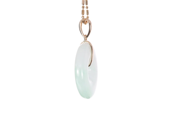 Jadeite Bi Pendant set in 18K yellow gold