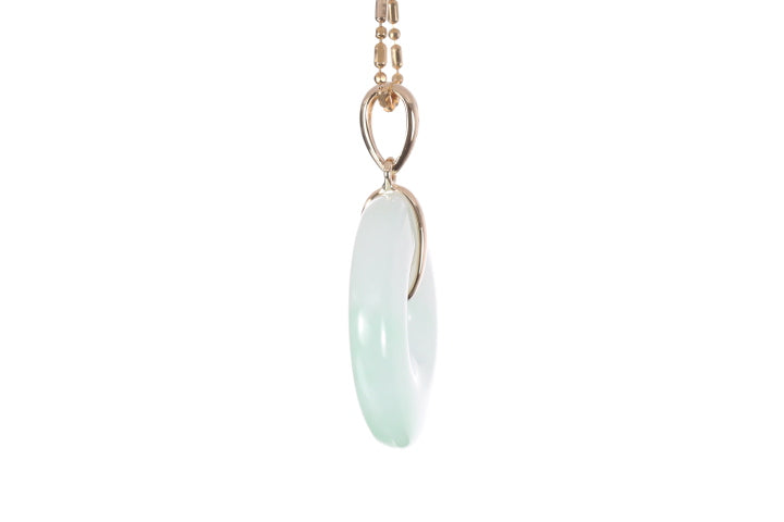 Jadeite Bi Pendant set in 18K yellow gold