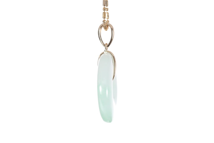 Jadeite Bi Pendant set in 18K yellow gold