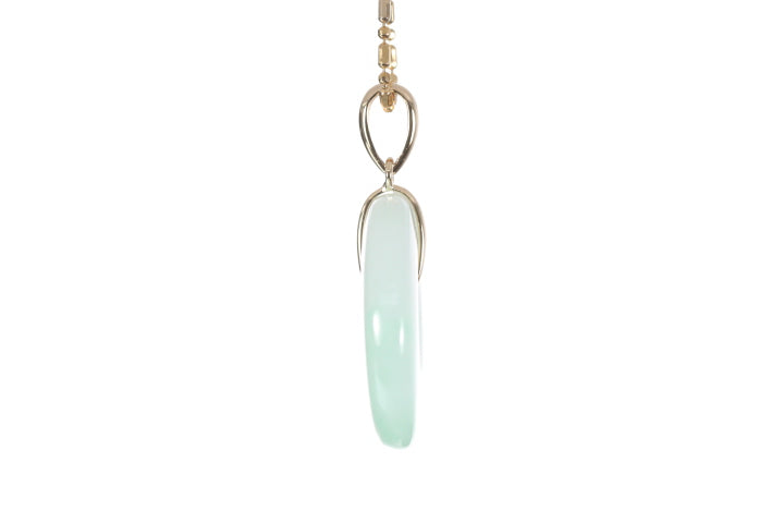 Jadeite Bi Pendant set in 18K yellow gold