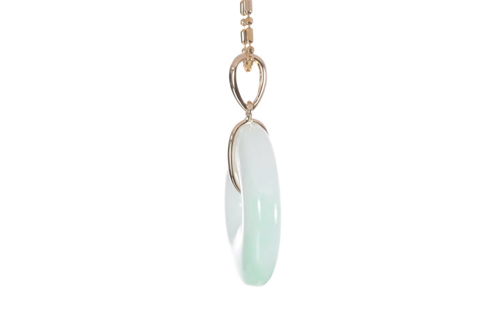 Jadeite Bi Pendant set in 18K yellow gold