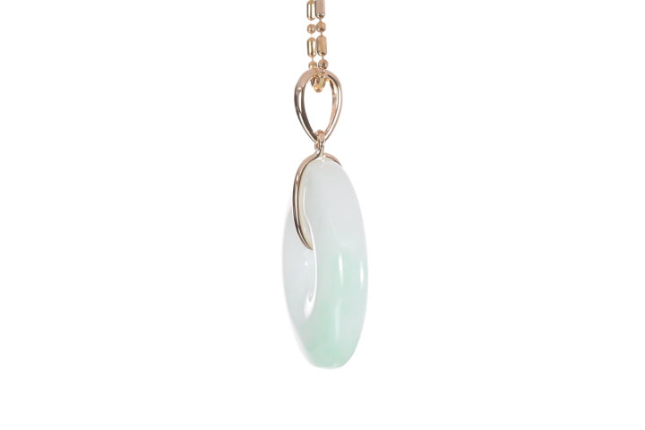 Jadeite Bi Pendant set in 18K yellow gold