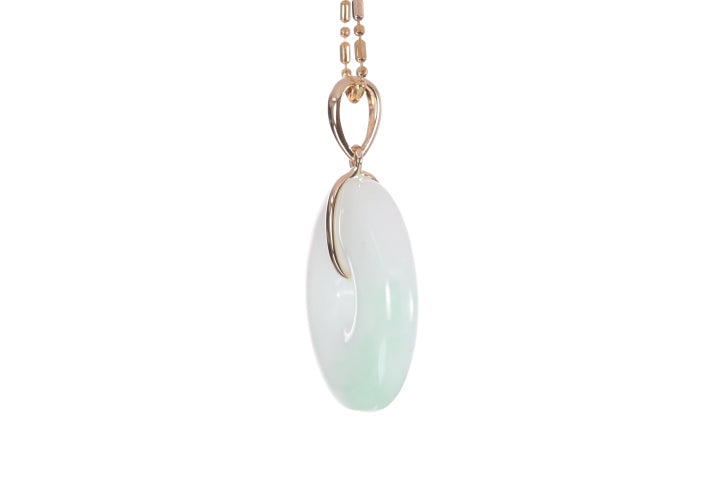 Jadeite Bi Pendant set in 18K yellow gold