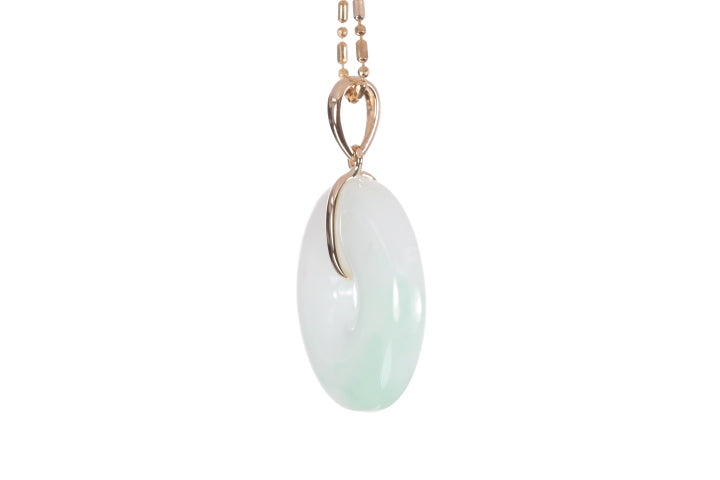 Jadeite Bi Pendant set in 18K yellow gold
