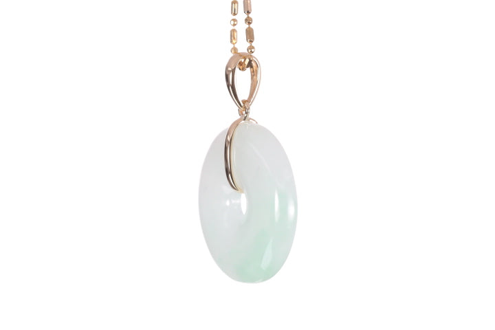 Jadeite Bi Pendant set in 18K yellow gold