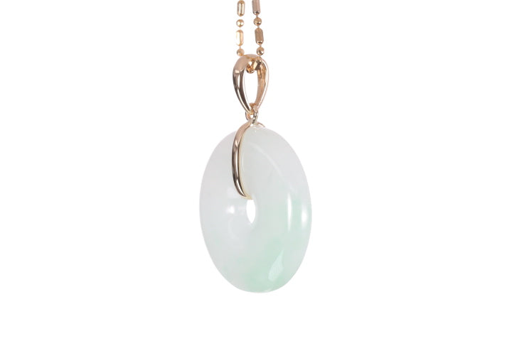 Jadeite Bi Pendant set in 18K yellow gold