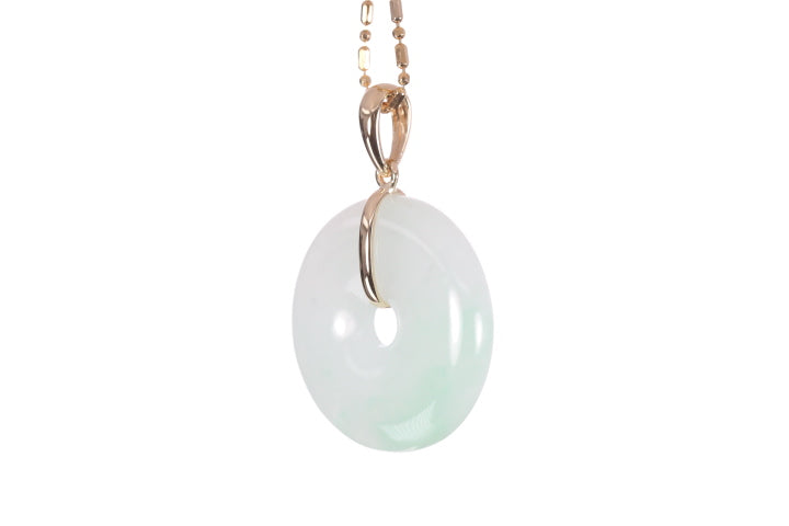 Jadeite Bi Pendant set in 18K yellow gold