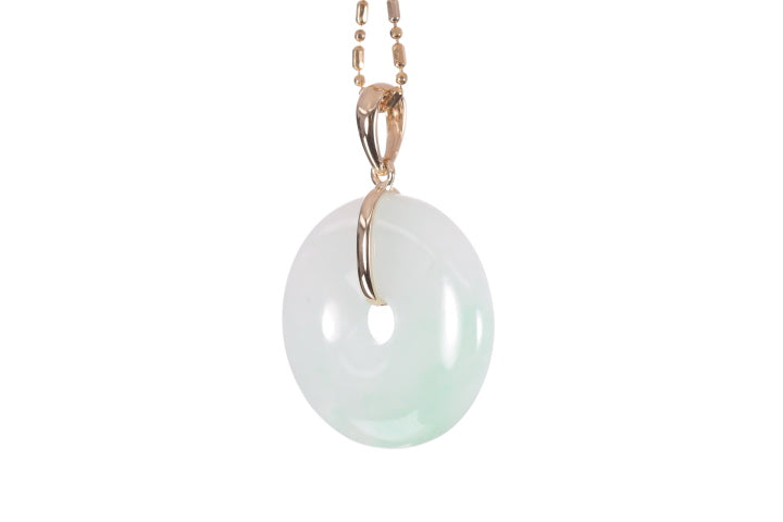 Jadeite Bi Pendant set in 18K yellow gold
