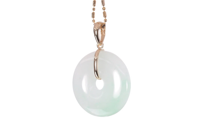 Jadeite Bi Pendant set in 18K yellow gold
