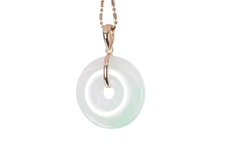 Jadeite Bi Pendant set in 18K yellow gold