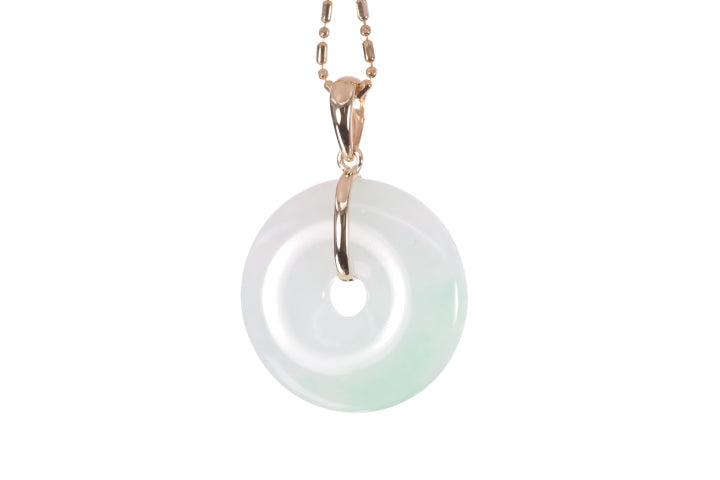 Jadeite Bi Pendant set in 18K yellow gold