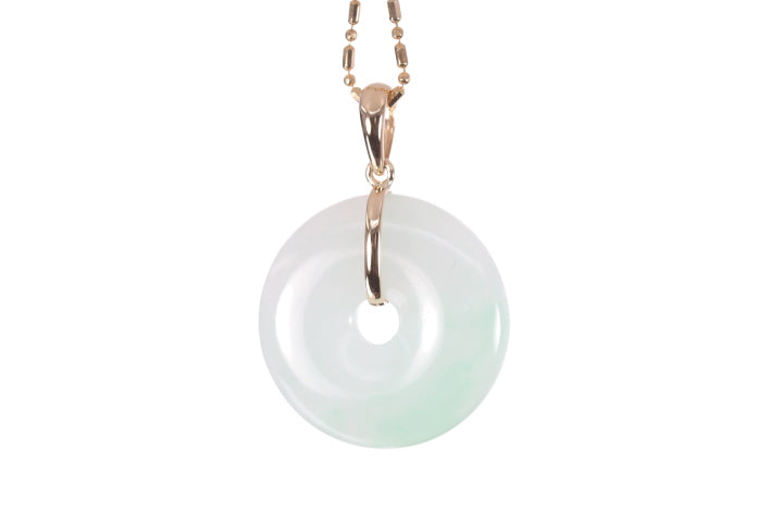 Jadeite Bi Pendant set in 18K yellow gold