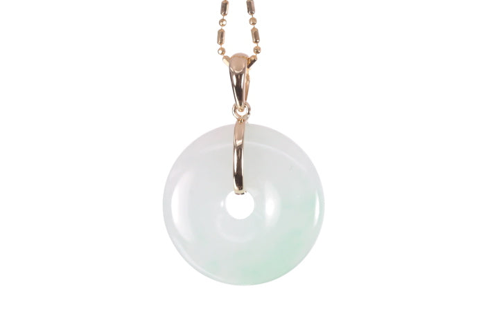 Jadeite Bi Pendant set in 18K yellow gold