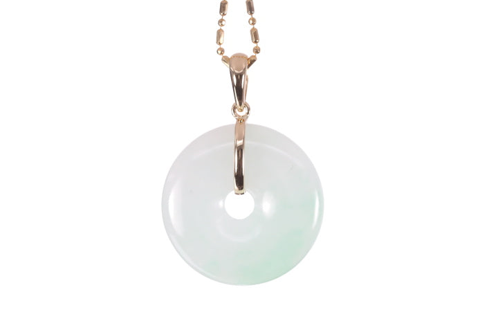 Jadeite Bi Pendant set in 18K yellow gold