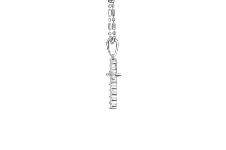 Small Floating Diamond Cross Pendant