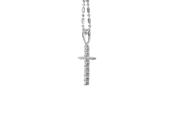 Small Floating Diamond Cross Pendant