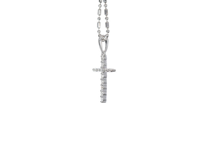 Small Floating Diamond Cross Pendant