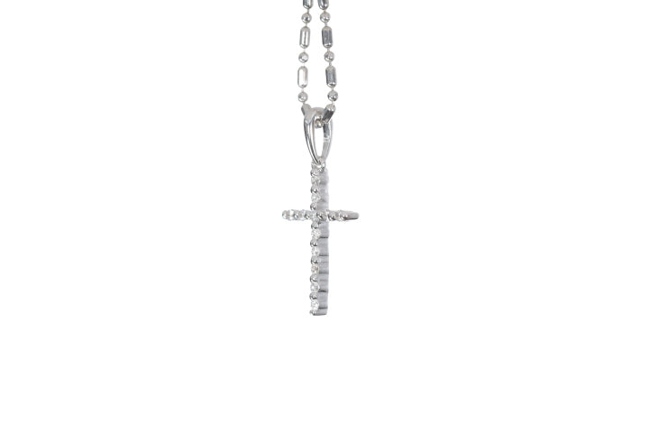 Small Floating Diamond Cross Pendant