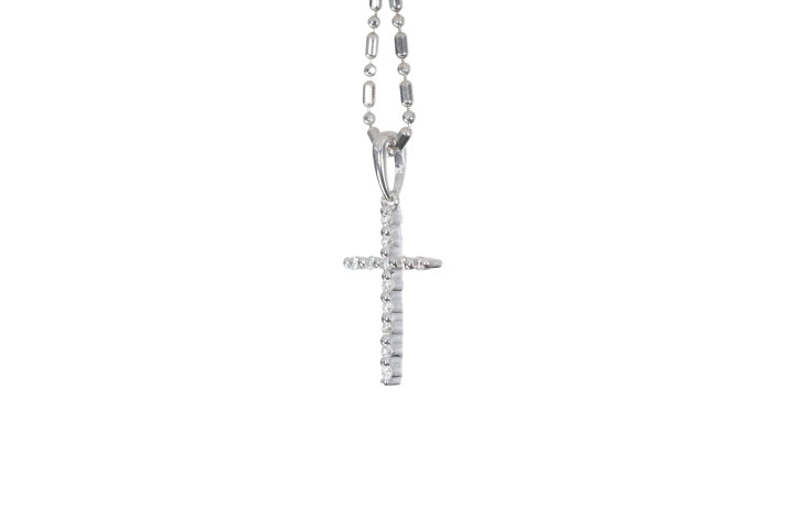 Small Floating Diamond Cross Pendant