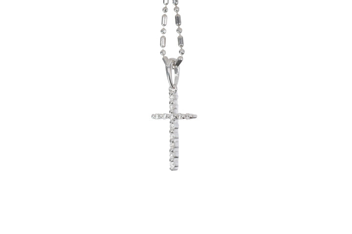 Small Floating Diamond Cross Pendant
