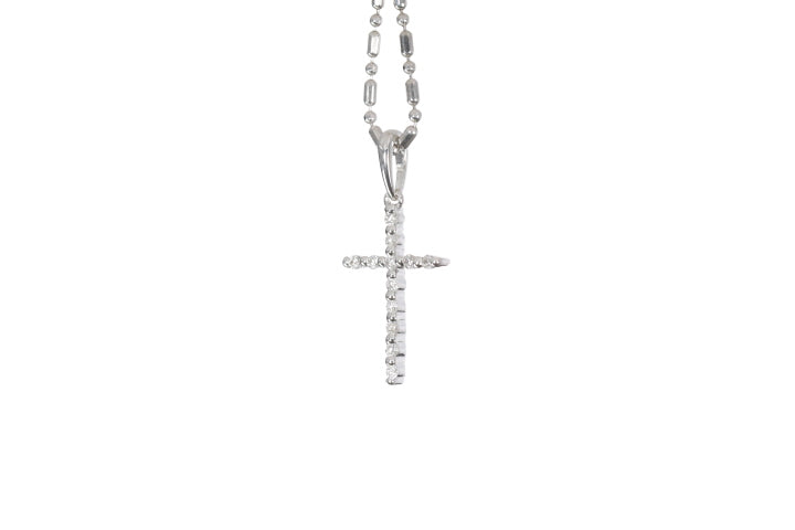 Small Floating Diamond Cross Pendant