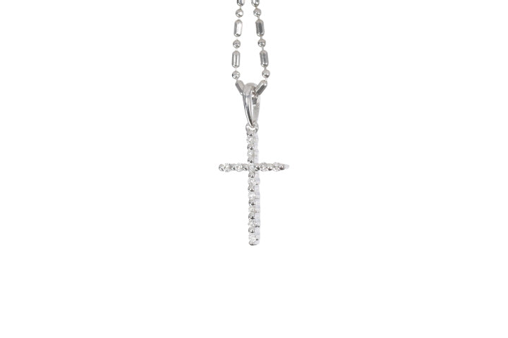 Small Floating Diamond Cross Pendant