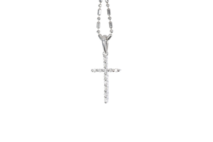 Small Floating Diamond Cross Pendant