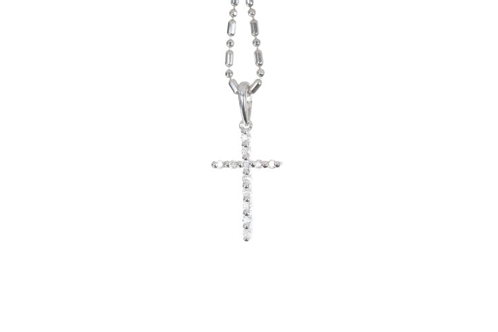 Small Floating Diamond Cross Pendant
