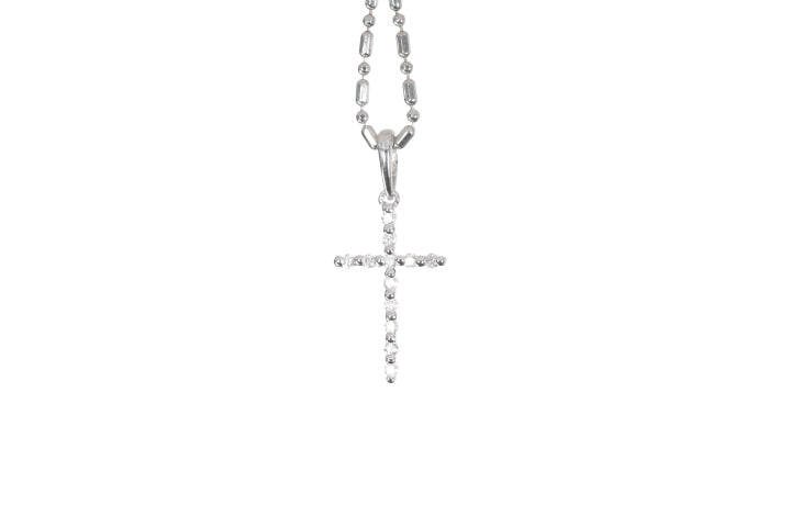 Small Floating Diamond Cross Pendant