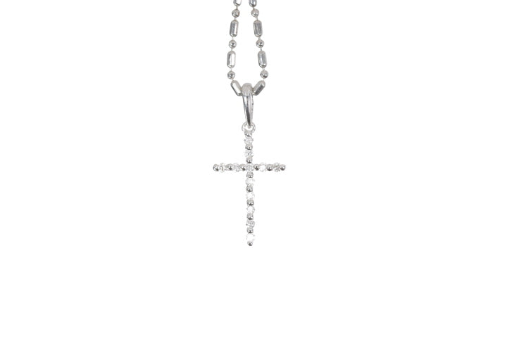 Small Floating Diamond Cross Pendant