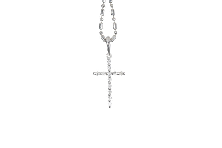 Small Floating Diamond Cross Pendant