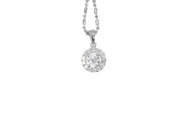 Modern Diamond Halo Pendant