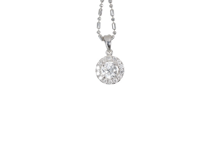Modern Diamond Halo Pendant
