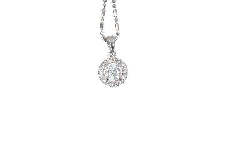 Modern Diamond Halo Pendant